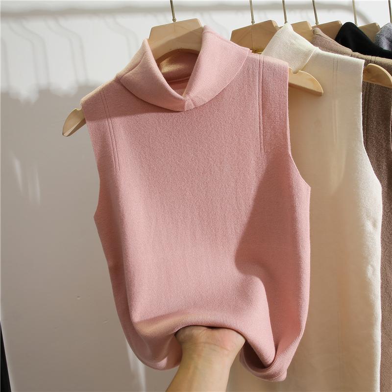 Winter Clothing Essential - Turtleneck Sleeveless Slim Fit Knit Top