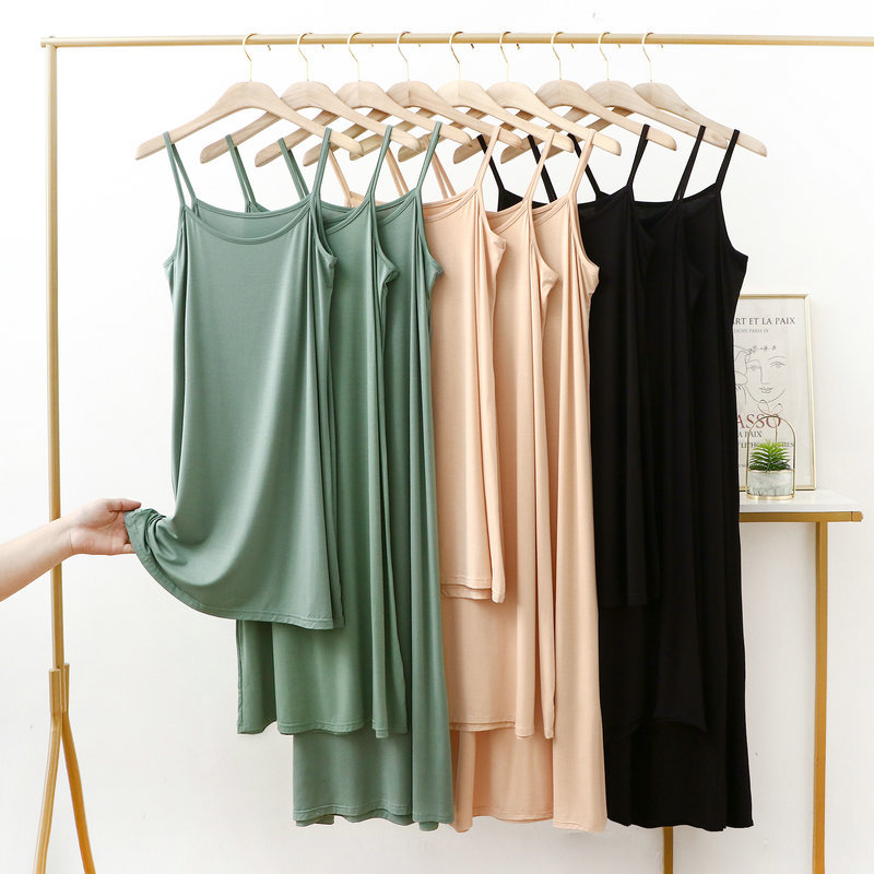Winter Clothing Women'S - Plus size sleeveless modal suspender dress