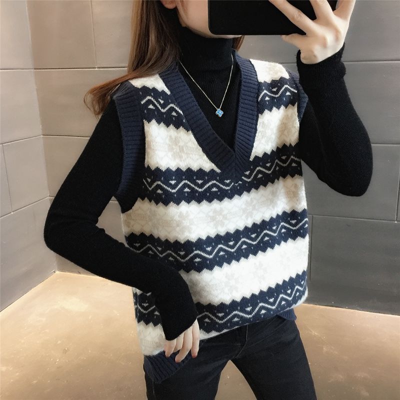 Winter Clothing Trends 2025 Women'S - Women's Knitted Vest Pullover Vintage Formal
