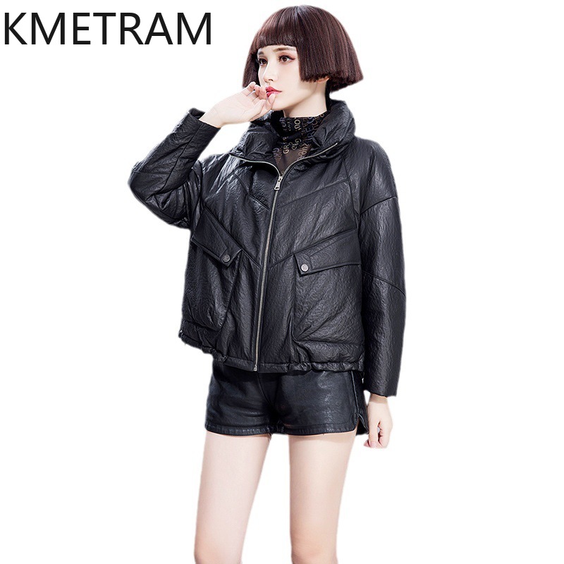 KMETRAM Real Sheepskin Leather - Puffer Jacket Women Down recension och pris