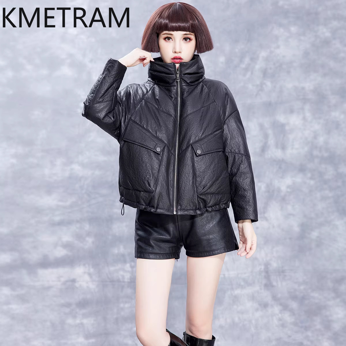 KMETRAM Real Sheepskin Leather - Puffer Jacket Women Down recension och pris