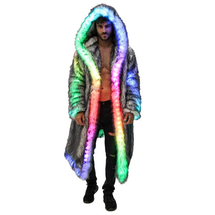 Faux Fur Coat Men Hooded Outer - Winter Clothing Clearance recension och pris