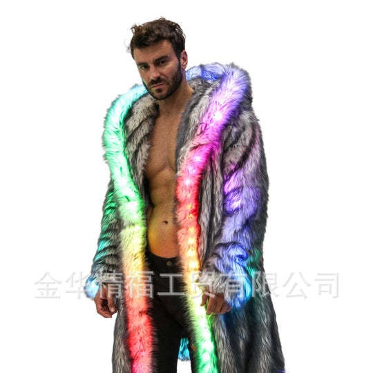 Faux Fur Coat Men Hooded Outer - Winter Clothing Clearance recension och pris