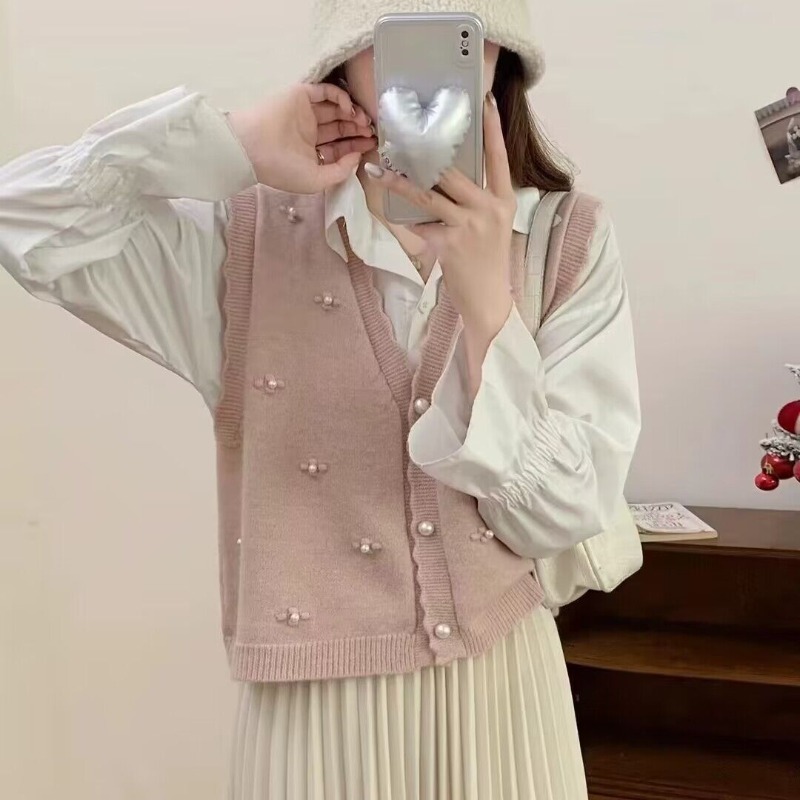Pink Knit Vests For Women Casu - Winter Clothing Trends 2025 Women'S recension och pris