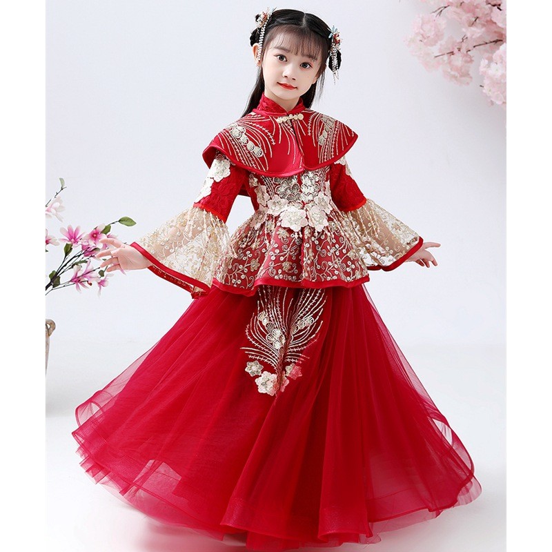 Girls Hanfu Cheongsam Costume  - Winter Clothing Kids recension och pris