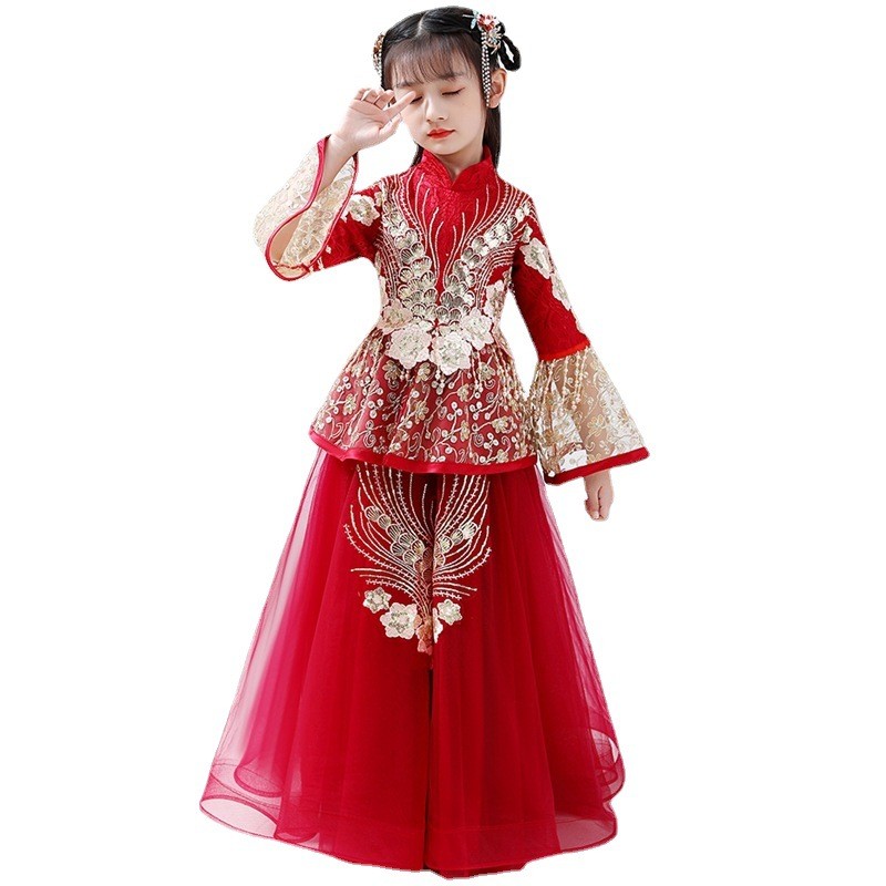 Girls Hanfu Cheongsam Costume  - Winter Clothing Kids recension och pris