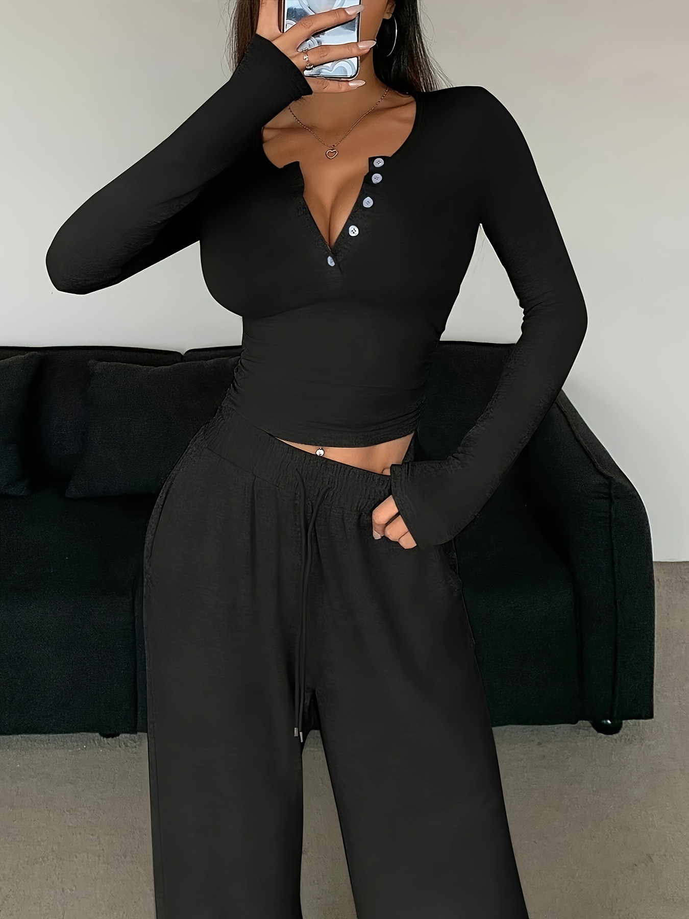 Solid Color Pant Sets Autumn W - Winter Clothing Clearance recension och pris