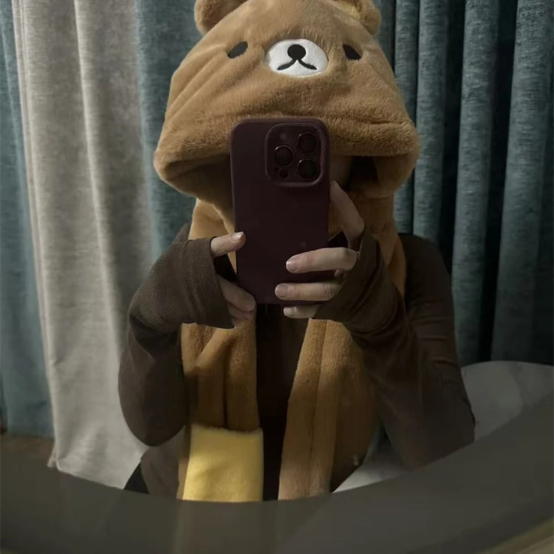 3 In 1 Plush Thick Hooded Hat  - Winter Clothing Kids recension och pris