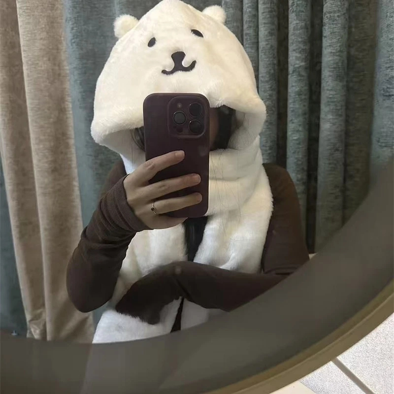 3 In 1 Plush Thick Hooded Hat  - Winter Clothing Kids recension och pris